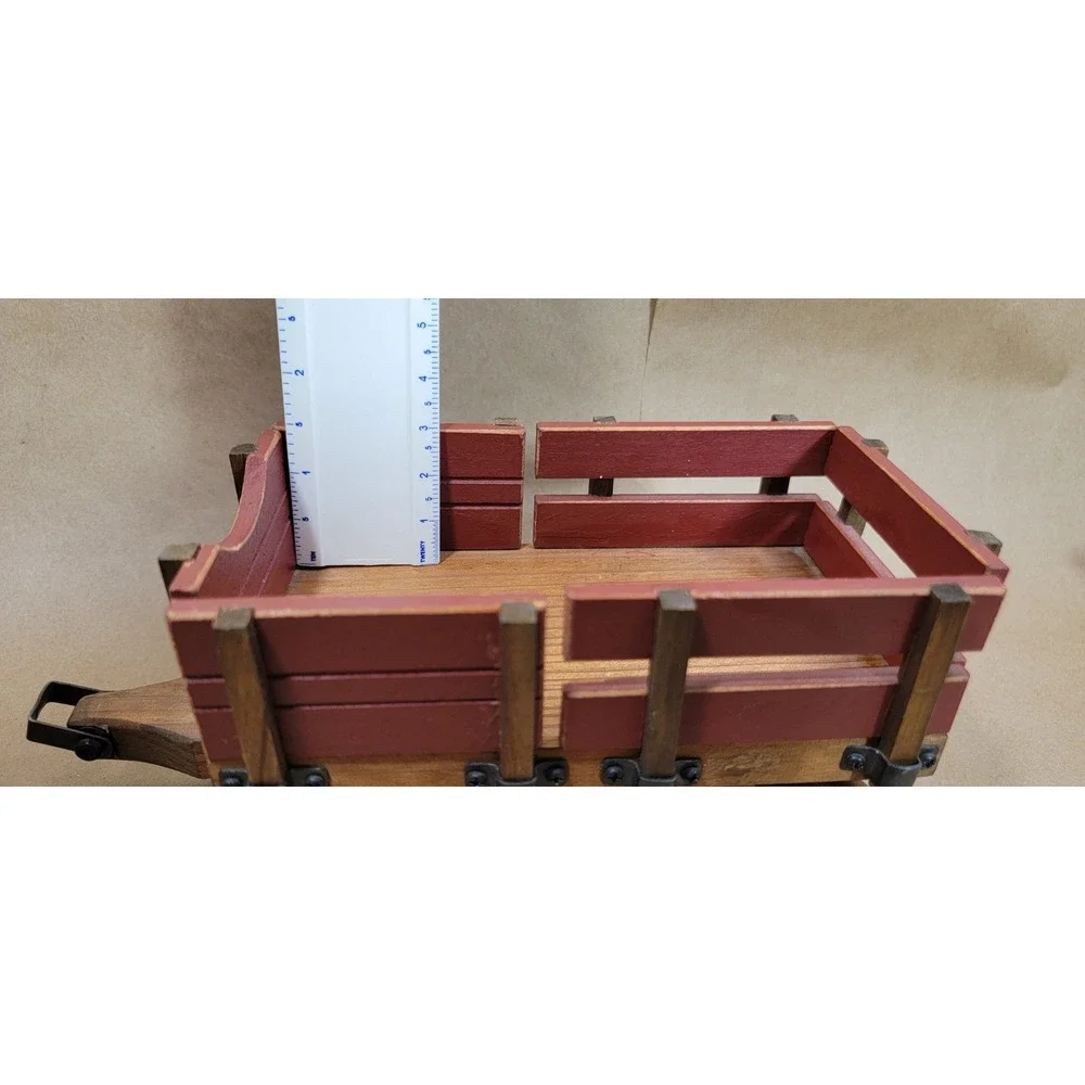 Tender Heart Treasures Wooden Wagon Decor Red Natural Wood 61195 Vintage Style